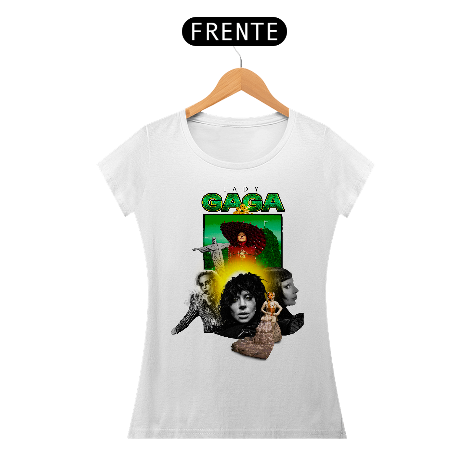 CAMISETA FEMININA LADY GAGA BRASIL