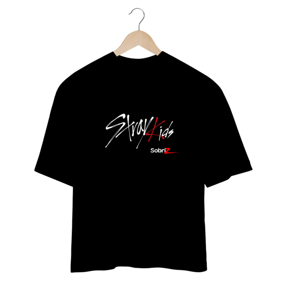CAMISETA OVERSIZED CORES ESCURAS - STRAY KIDS LOGO