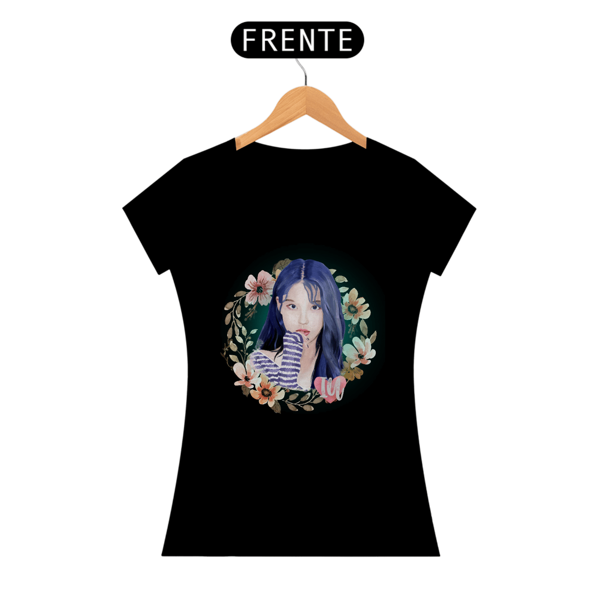 Nome do produto: CAMISETA FEMININA IU FLOWERS