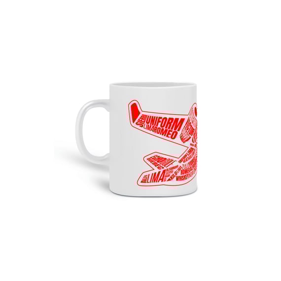 Caneca Alfabeto Avião Vermelha