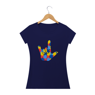 Nome do produto Baby Look - autismo (Eu te amo em libras)