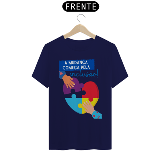 Nome do produto T-shirt - autismo (A mudança começa peça inclusão)