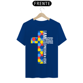 Nome do produto T-shirt - autismo (respeite, ame, pessoas autistas tambem precisam de Jesus)