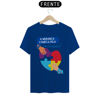 Nome do produto T-shirt - autismo (A mudança começa peça inclusão)
