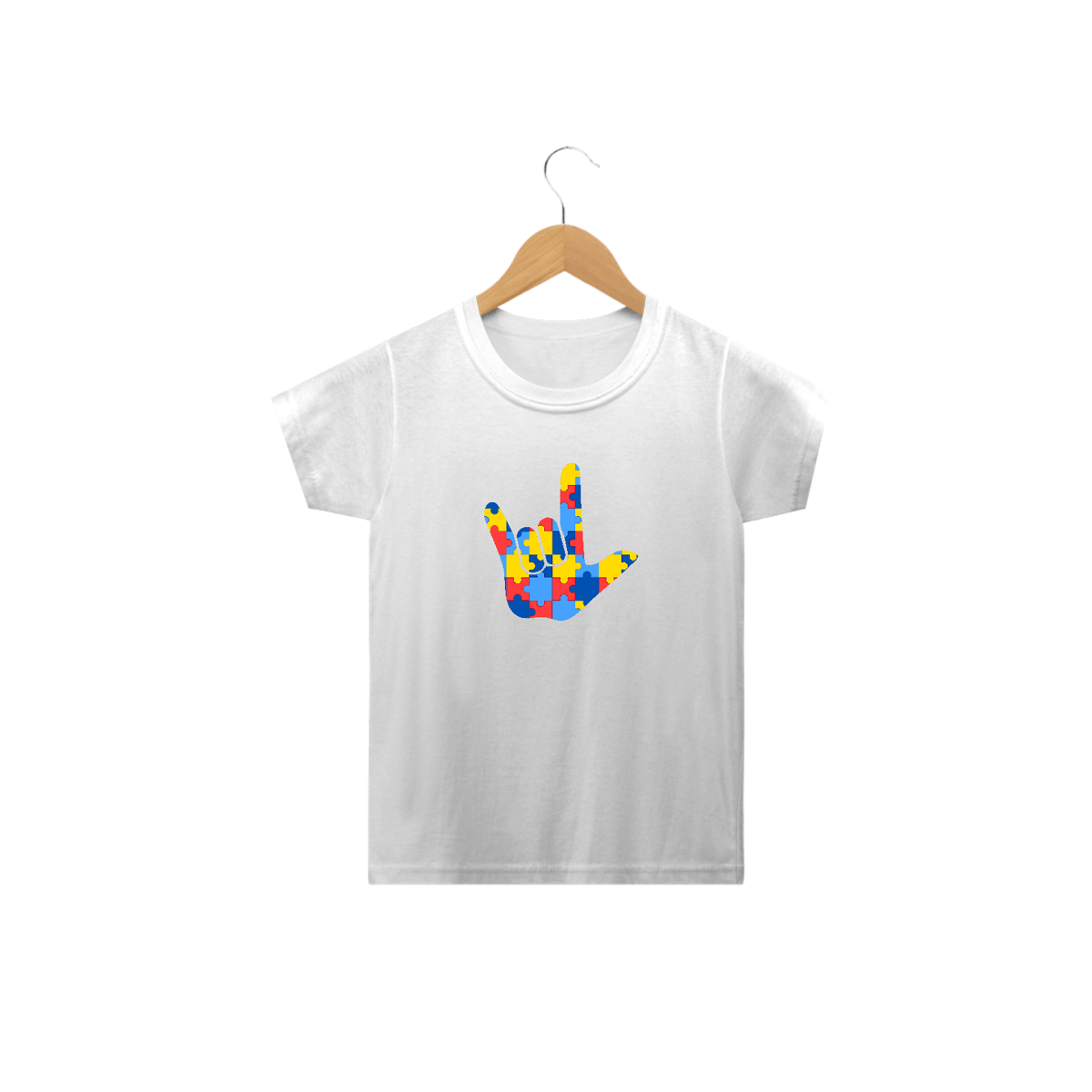 Nome do produto: T-shirt Infantil - infantil (eu te amo em libras)
