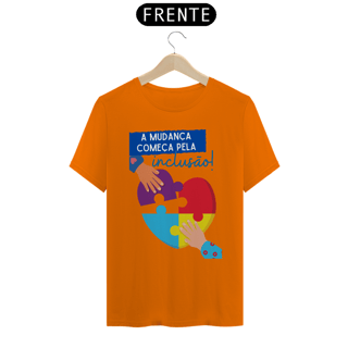 Nome do produto T-shirt - autismo (A mudança começa peça inclusão)