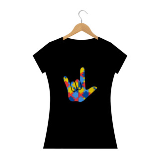 Nome do produto Baby Look - autismo (Eu te amo em libras)