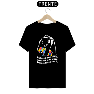 Nome do produto T-shirt - autismo (Falarei por você, lutarei por você e defenderei você)