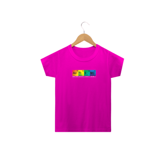 Nome do produto T-shirt Infantil - autismo (tabela periódica)