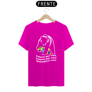 Nome do produto T-shirt - autismo (Falarei por você, lutarei por você e defenderei você)