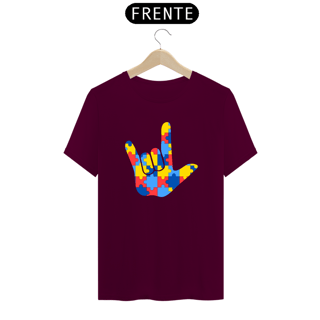 Nome do produto T-shirt - autismo (Eu te amo em libras)
