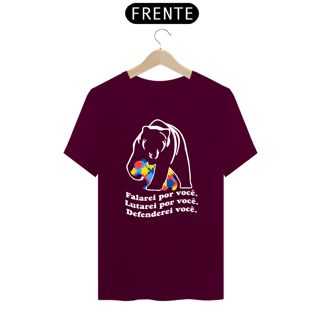 Nome do produto T-shirt - autismo (Falarei por você, lutarei por você e defenderei você)