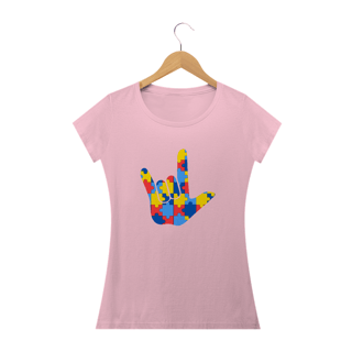Nome do produto Baby Look - autismo (Eu te amo em libras)
