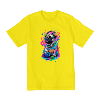 Nome do produto Camiseta infantil - PUG de fone