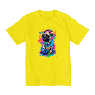 Nome do produto Camiseta adolescente - PUG de fone 