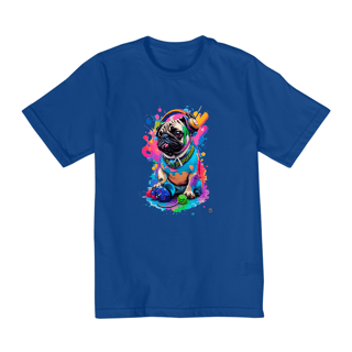 Nome do produto Camiseta - PUG de fone 