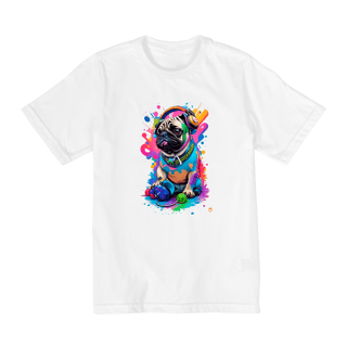 Nome do produto Camiseta infantil - PUG de fone