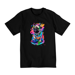 Nome do produto Camiseta adolescente - PUG de fone 