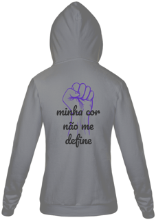 Nome do produto moletom com zíper raça negra
