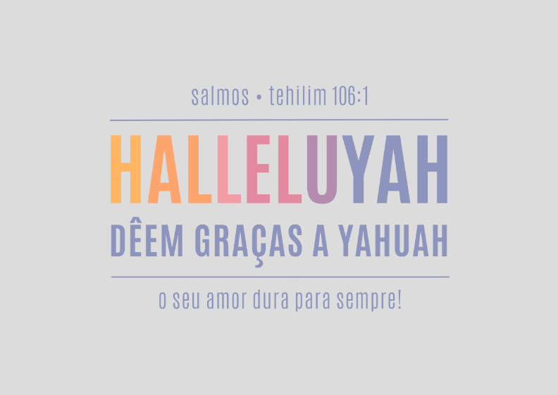 Nome do produto: Poster HALLELUYAH COLOR - Salmo 106