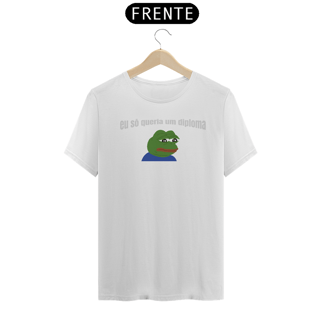 Nome do produto Camiseta [outros] {cores diversas} - frente - eu só quero um diploma meme sapo