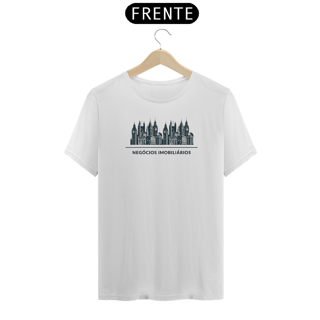 Nome do produto Camiseta [negócios imobiliários] {cores neutras} - frente - prédios