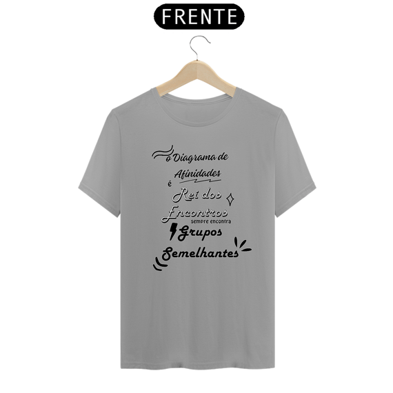 Camiseta [gestão da qualidade] {cores diversas} - frente - diagrama de afinidades