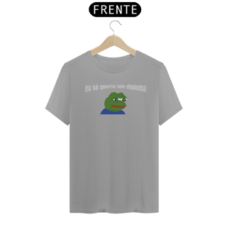Nome do produto Camiseta [outros] {cores diversas} - frente - eu só quero um diploma meme sapo