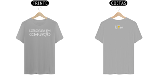 Nome do produto Camiseta [licenciatura em computação - UTFPR] {cores variáveis} - frente e verso - letras sobrepostas