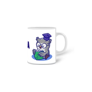Nome do produto Caneca simples [pedagogia] {branca} - coruja