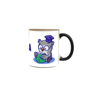 Nome do produto Caneca mágica [pedagogia] {branca} - coruja