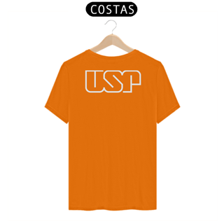Nome do produto Camiseta [USP] {cores diversas} - costas - logo branca