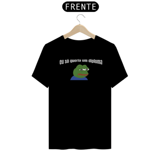 Nome do produto Camiseta [outros] {cores diversas} - frente - eu só quero um diploma meme sapo