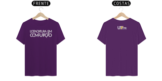 Nome do produto Camiseta [licenciatura em computação - UTFPR] {cores variáveis} - frente e verso - letras sobrepostas