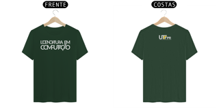 Nome do produto Camiseta [licenciatura em computação - UTFPR] {cores variáveis} - frente e verso - letras sobrepostas