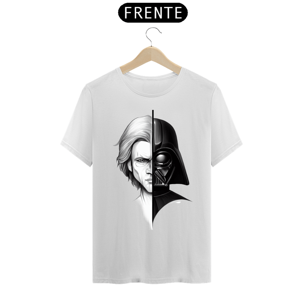 Nome do produto: T-SHIRT CLASSIC - ANAKIN/DARTH VADER PRETO E BRANCO