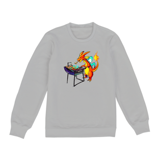 Nome do produtoMOLETOM - CHARIZARD FAZENDO CHURRASCO