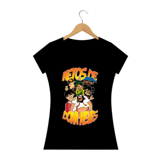 Nome do produto Netos Caricatura Camisa Baby Long (Preta)