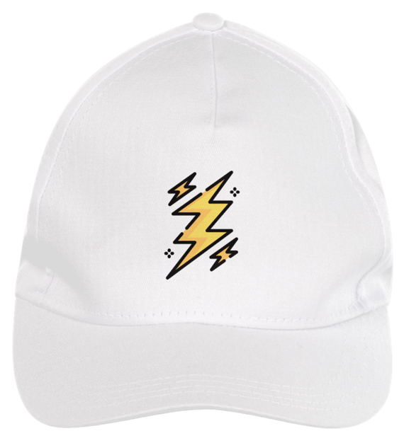 BONÉ BRANCO ABA CURVADA RAIO AMARELO