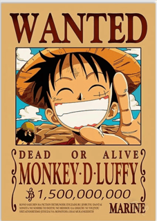 Nome do produto cartaz procurado luffy