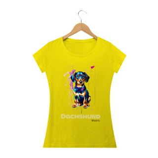 Nome do produto Dachshund Pintura / T-shirt Women Dachshund