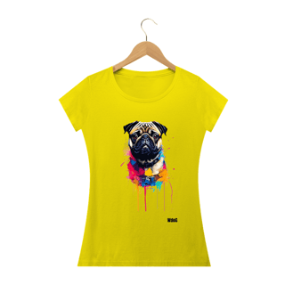 Nome do produto Pintura de Pug / T-shirt Woman Pug