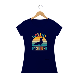 Nome do produto Eu amo meu Dachshund / T-shirt Women Dachshund