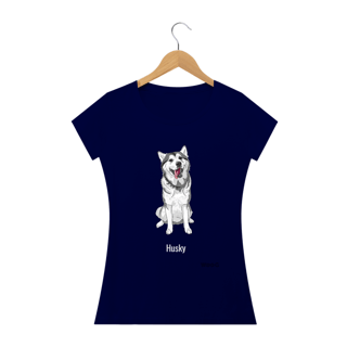 Nome do produto Husky Feliz / T-shirt Women Husky