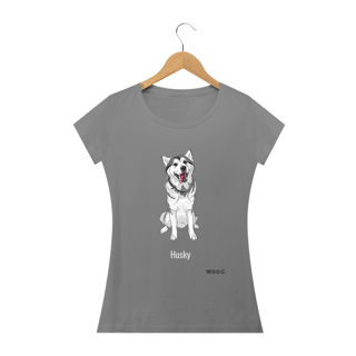 Nome do produto Husky Feliz / T-shirt Women Husky