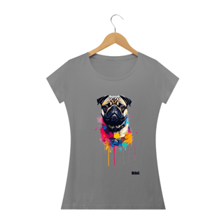 Nome do produto Pintura de Pug / T-shirt Woman Pug