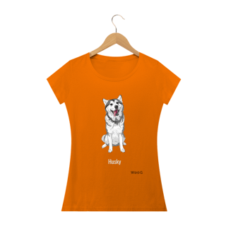 Nome do produto Husky Feliz / T-shirt Women Husky
