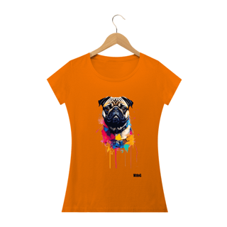 Nome do produto Pintura de Pug / T-shirt Woman Pug