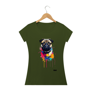Nome do produto Pintura de Pug / T-shirt Woman Pug