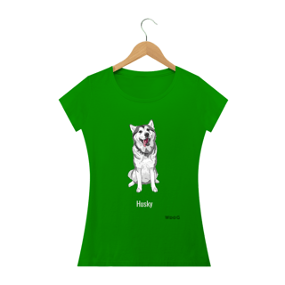 Nome do produto Husky Feliz / T-shirt Women Husky